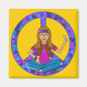 Hippie Chick Magneet