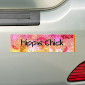 Hippie Chick Paisley Pattern Bumpersticker (Op auto)