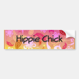 Hippie Chick Paisley Pattern Bumpersticker