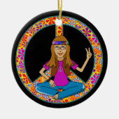 Hippie chick Peace Sign Ornament (Voorkant)