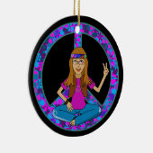 Hippie chick Peace Sign Ornament (Rechts)