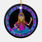 Hippie chick Peace Sign Ornament (Voorkant)