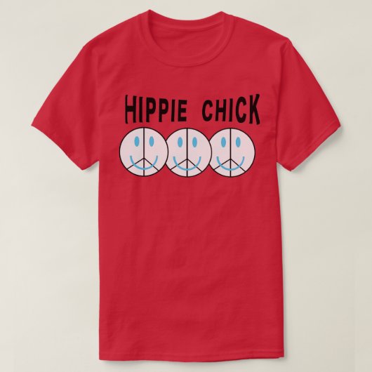 Hippie Chick Peace Sign T-shirt (Design voorkant)