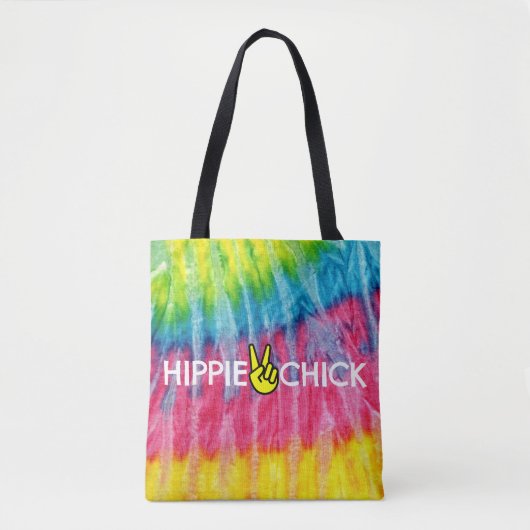 Hippie Chick Peace Tie Dye Tote Bag (Voorkant)
