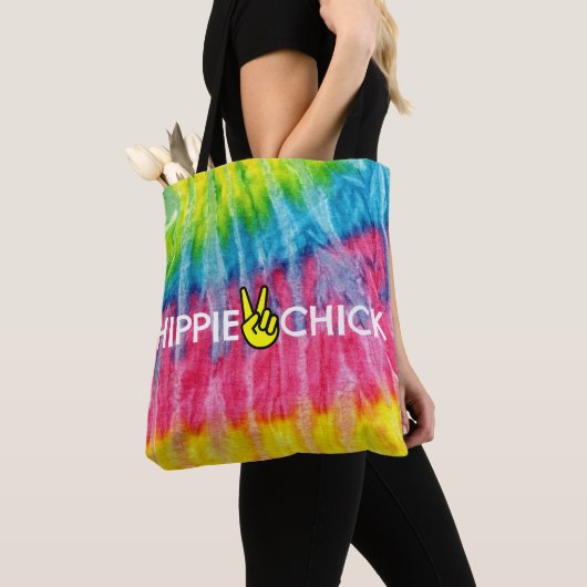 Hippie Chick Peace Tie Dye Tote Bag (Dichtbij)