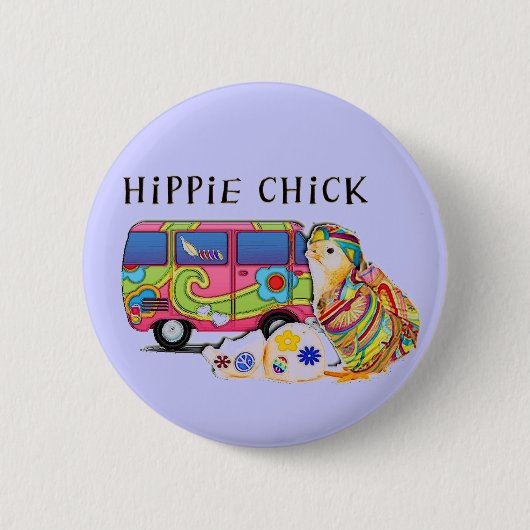 Hippie Chick Ronde Button 5,7 Cm (Voorkant)