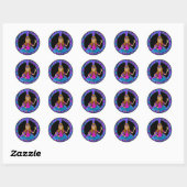Hippie Chick Ronde Sticker (Vel)