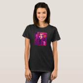 Hippie Child In Pink With Flowers In Her Hair Retr T-shirt (Voorkant volledig)