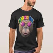 Hippie Chimpansee Liefde Vredesbord 70s Hippie Chi T-shirt (Voorkant)