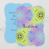 Hippie chique turkoois geel aqua bohemian kaart (Voorkant / Achterkant)