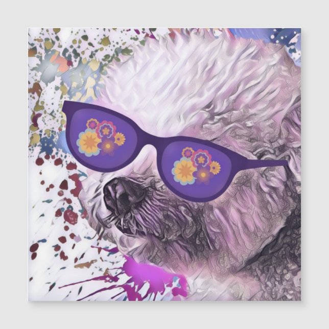 Hippie 'Chon de Bichon Flexibele Magneet (Voorkant)