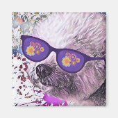 Hippie 'Chon de Bichon Maan Magneet (Voorkant)
