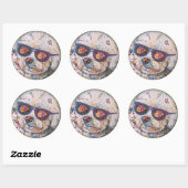 Hippie 'Chon Flexibele Magneet Ronde Sticker (Vel)