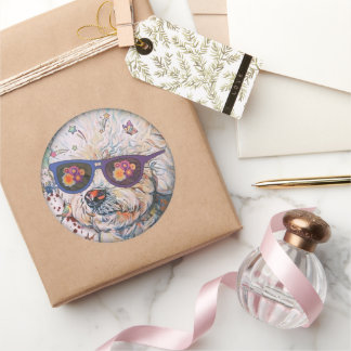Hippie 'Chon Flexibele Magneet Ronde Sticker