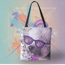 Hippie 'Chon the Bichon Tote Bag