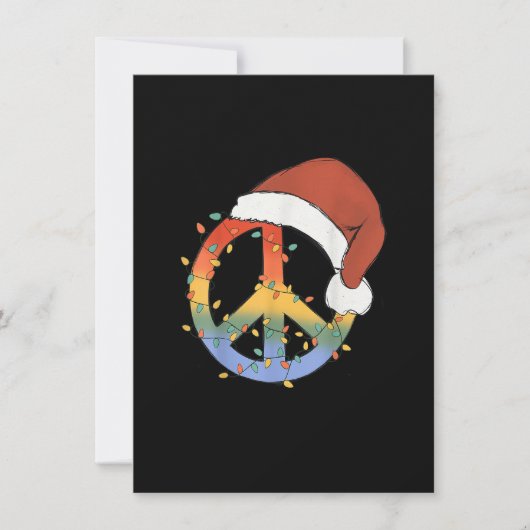 Hippie Christmas Peace Sign Happy Holidays Xmas Li Kaart (Voorkant)