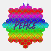 Hippie Christmas Peace Voeg Jouw tekst toe Ornament Kaart (Achterkant)