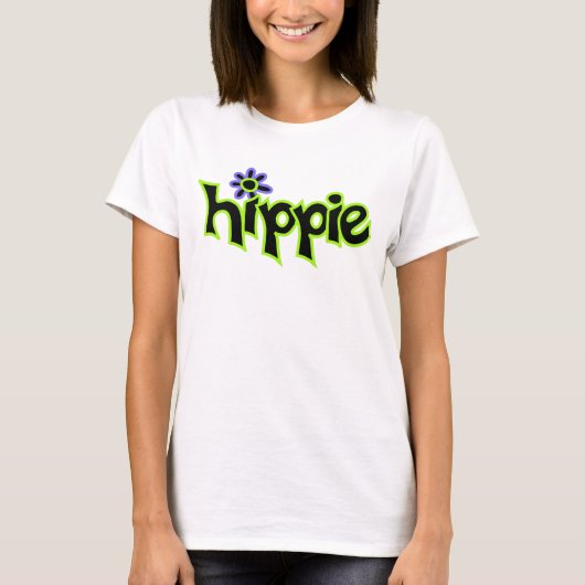 Hippie Colorful Graphic Black Word Gezegde T-shirt (Voorkant)