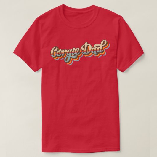 Hippie Corgi Dad 70s Pembroke Welsh Retro Style 39 T-shirt (Design voorkant)