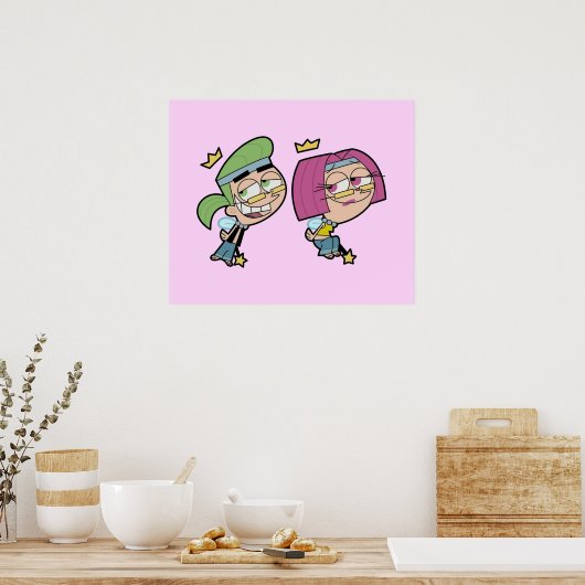 Hippie Cosmo en Wanda Poster (Keuken)