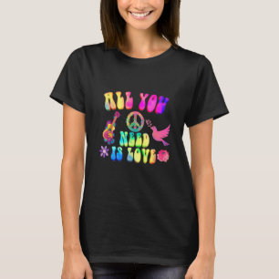 Hippie Costume Peace Sign Love 60s 70s Party Manne T-shirt