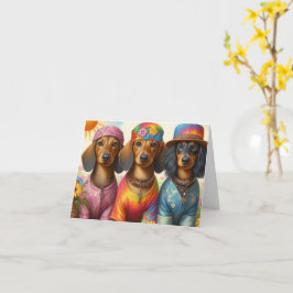 Hippie Dachshunds Elke Gelegenheid Kaart