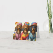 Hippie Dachshunds Elke Gelegenheid Kaart (Voorkant)