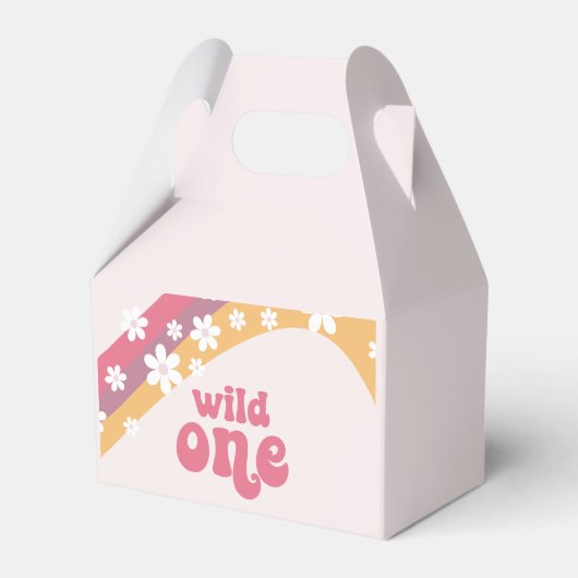 Hippie Daisy boho Wild One Regenboog Bedankdoosjes (Voorkant Zijde)
