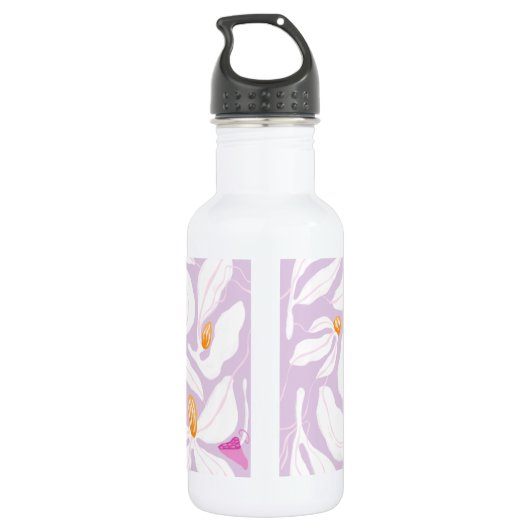 Hippie Daisy Mushroom Roze Girly Waterfles (Achterkant)