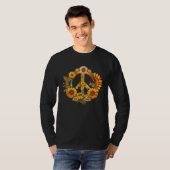 Hippie Daisy Peace Sign Retro Flower Sunflower T-shirt (Voorkant volledig)