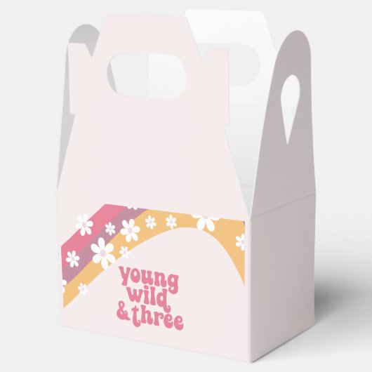 Hippie Daisy Rainbow, jong, wild, drie ventievakke Bedankdoosjes (Geopend)