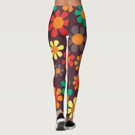Hippie Daisy Retro Leggings (Achterkant)