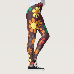 Hippie Daisy Retro  Leggings