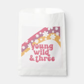 hippie Daisy Young Wild en Drie Verjaardag Bedankzakje (Voorkant)