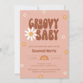 HIPPIE DAZE Groovy-Baby shower Kaart (Voorkant)