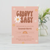 HIPPIE DAZE Groovy-Baby shower Kaart (Staand voorkant)