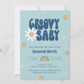 HIPPIE DAZE Groovy-Baby shower Kaart (Voorkant)
