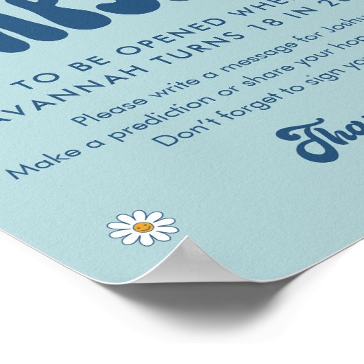 HIPPIE DAZE Groovy Blue Time Capsule teken Poster (Hoek)