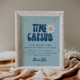 HIPPIE DAZE Groovy Blue Time Capsule teken Poster