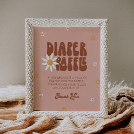 HIPPIE DAZE Groovy Luier Raffle Sign Poster