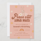 HIPPIE DAZE Peace Out Single Digits 10e verjaardag Kaart (Voorkant)