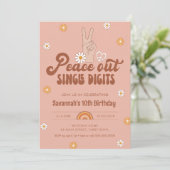 HIPPIE DAZE Peace Out Single Digits 10e verjaardag Kaart (Staand voorkant)