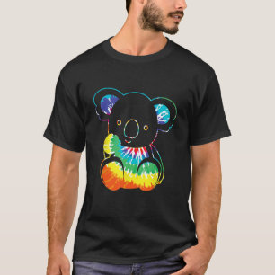 Hippie Daze Tie Dye Koala Beer Groovy Graphic Art T-shirt