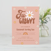 HIPPIE DAZE Twee Groovy 2e Verjaardag Kaart (Staand voorkant)