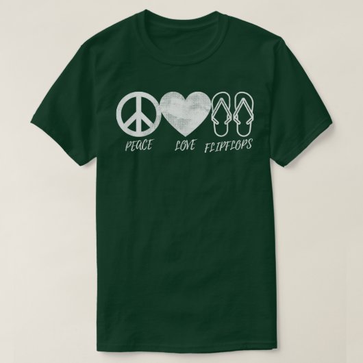 Hippie Design Peace Love Teenslippers Beach Vibes  T-shirt (Design voorkant)