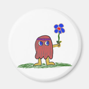 Hippie Dippy Flower Magneet