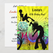 hippie disco retro party kaart (Voorkant / Achterkant)