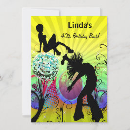 hippie disco retro party kaart