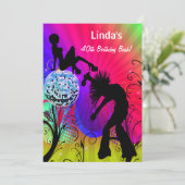 hippie disco retro party kaart (Staand voorkant)