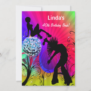 hippie disco retro party kaart